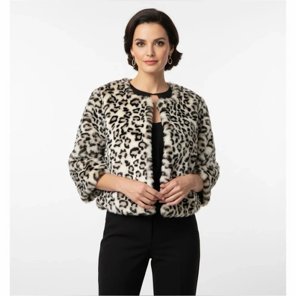 Collection XIIX Leopard Print Cape